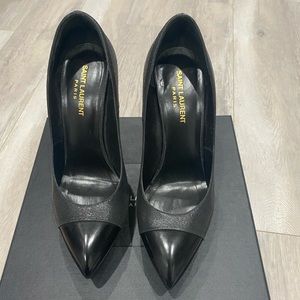 Saint Laurent Janis Platform Pump, Black Metallic
